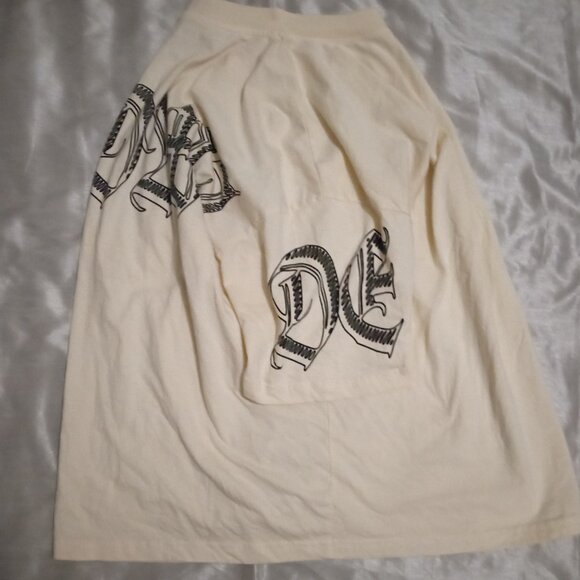 Boohoo Man men's short sleeves t-shirt cream with black marking size L - Picture 8 of 9